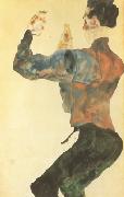 Egon Schiele, Self-Portrait with Raised Arms,Back View (mk12)